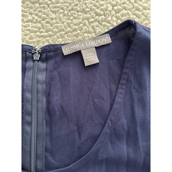 Jessica London Navy Sunset Color Block Tank Maxi Dress Size 14W - Picture 6 of 12